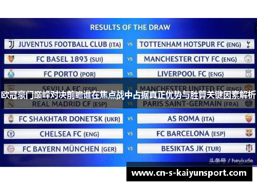 欧冠豪门巅峰对决前瞻谁在焦点战中占据真正优势与胜算关键因素解析